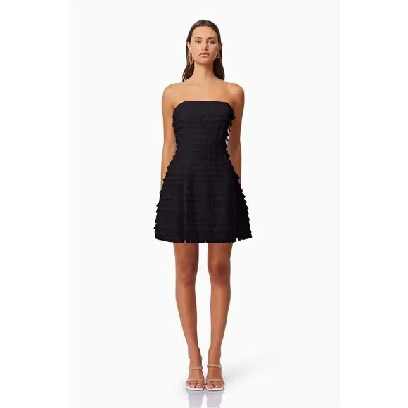 Elliatt | Dresses | Elliatt Hailey Strapless Mini Partydress Black Holidays  Xmass Size L Nwt 265 | Poshmark